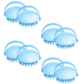 Kuber Industries Hair Massager Brush | Soft Silicone Bristles | Shampoo Brush for Hair Washing | Scalp Massager | Massager Brush For Dandruff | 8 Piece | Pack of 4 | XJBLEU | Blue